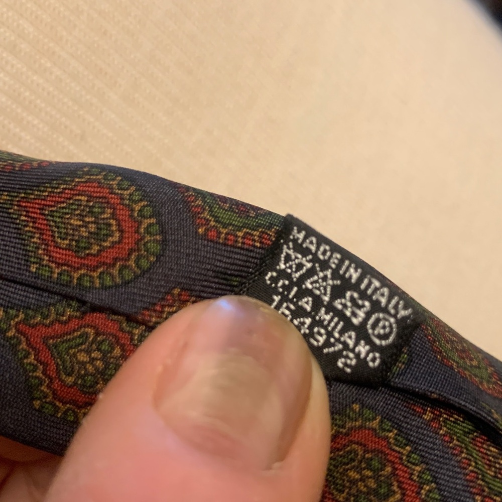 MARIANO RUBINACCI FOR LOUIS,BOSTON LUXURY DESIGNER CHOCOLATE BROWN SILK NECKTIE - Picture 9 of 15